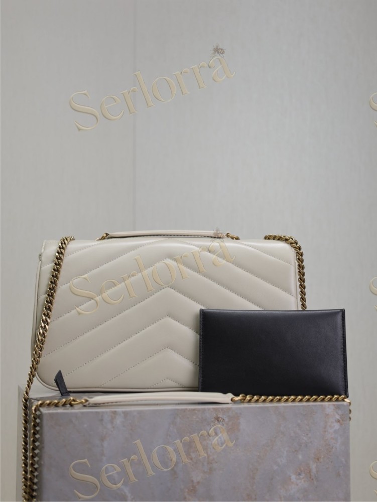 YSL LOULOU MATELASSÉ SUEDE SHOULDER BAG