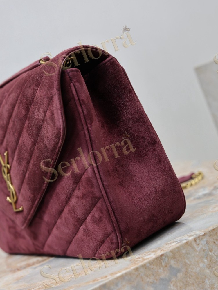YSL LOULOU MATELASSÉ SUEDE SHOULDER BAG