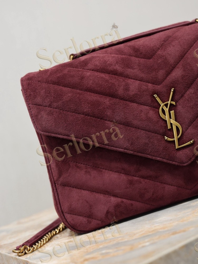 YSL LOULOU MATELASSÉ SUEDE SHOULDER BAG