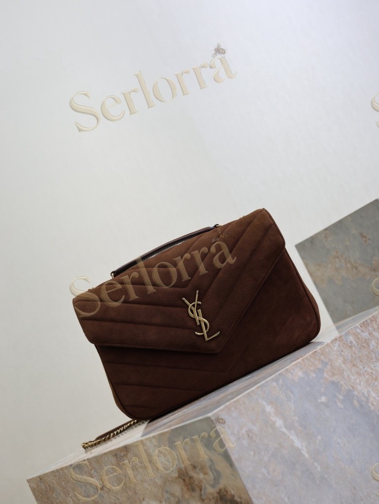 YSL LOULOU MATELASSÉ SUEDE SHOULDER BAG