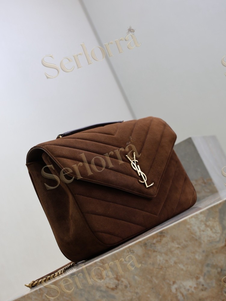 YSL LOULOU MATELASSÉ SUEDE SHOULDER BAG