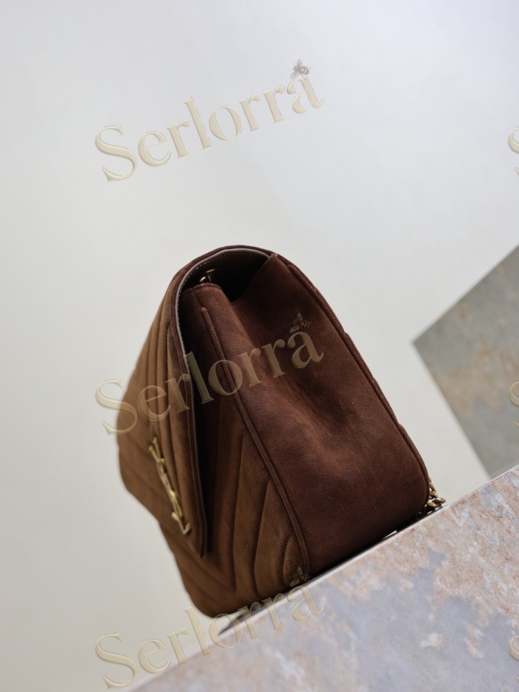 YSL LOULOU MATELASSÉ SUEDE SHOULDER BAG
