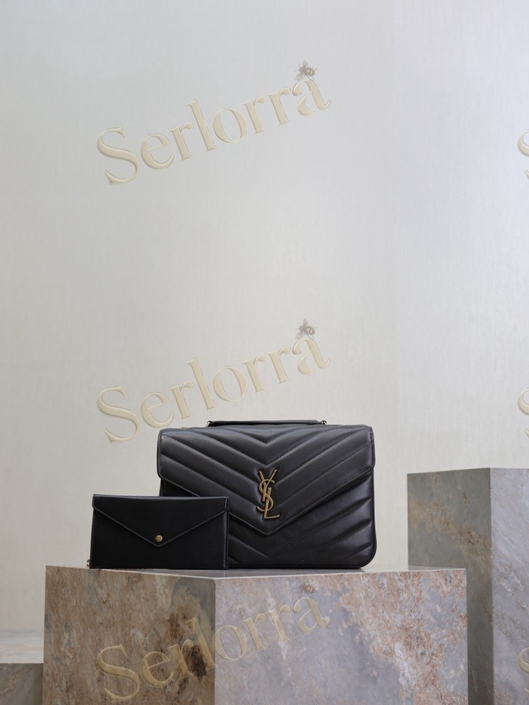 YSL LOULOU MATELASSÉ SUEDE SHOULDER BAG