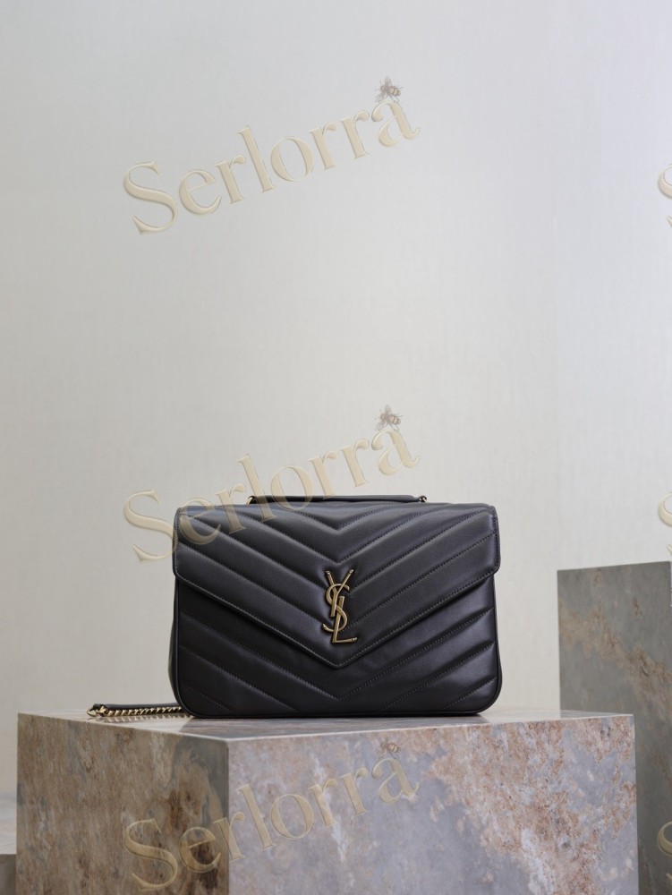YSL LOULOU MATELASSÉ SUEDE SHOULDER BAG
