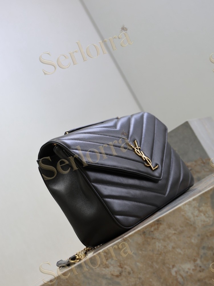 YSL LOULOU MATELASSÉ SUEDE SHOULDER BAG