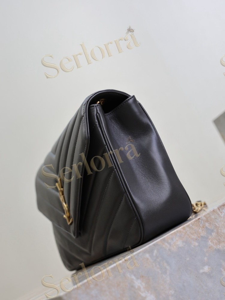 YSL LOULOU MATELASSÉ SUEDE SHOULDER BAG