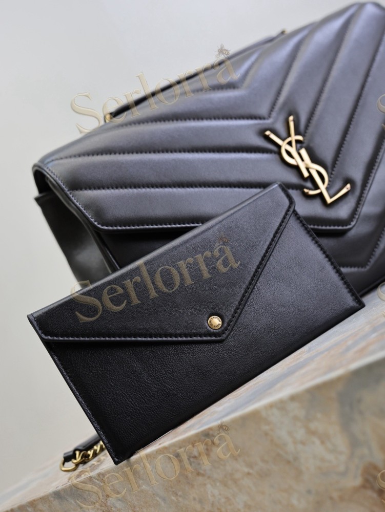 YSL LOULOU MATELASSÉ SUEDE SHOULDER BAG