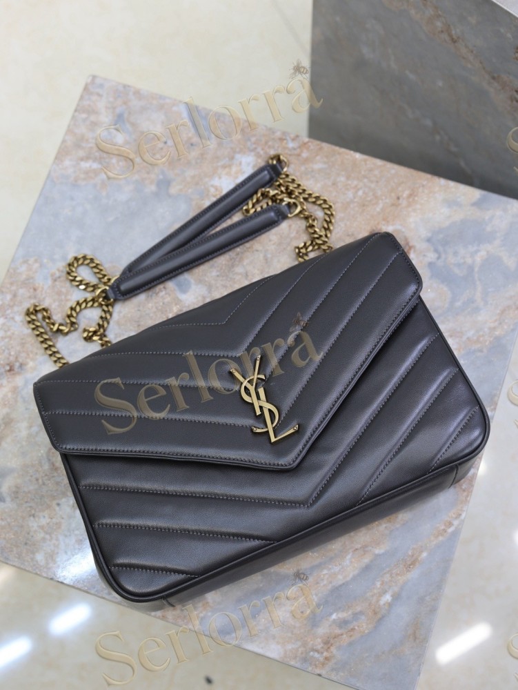 YSL LOULOU MATELASSÉ SUEDE SHOULDER BAG