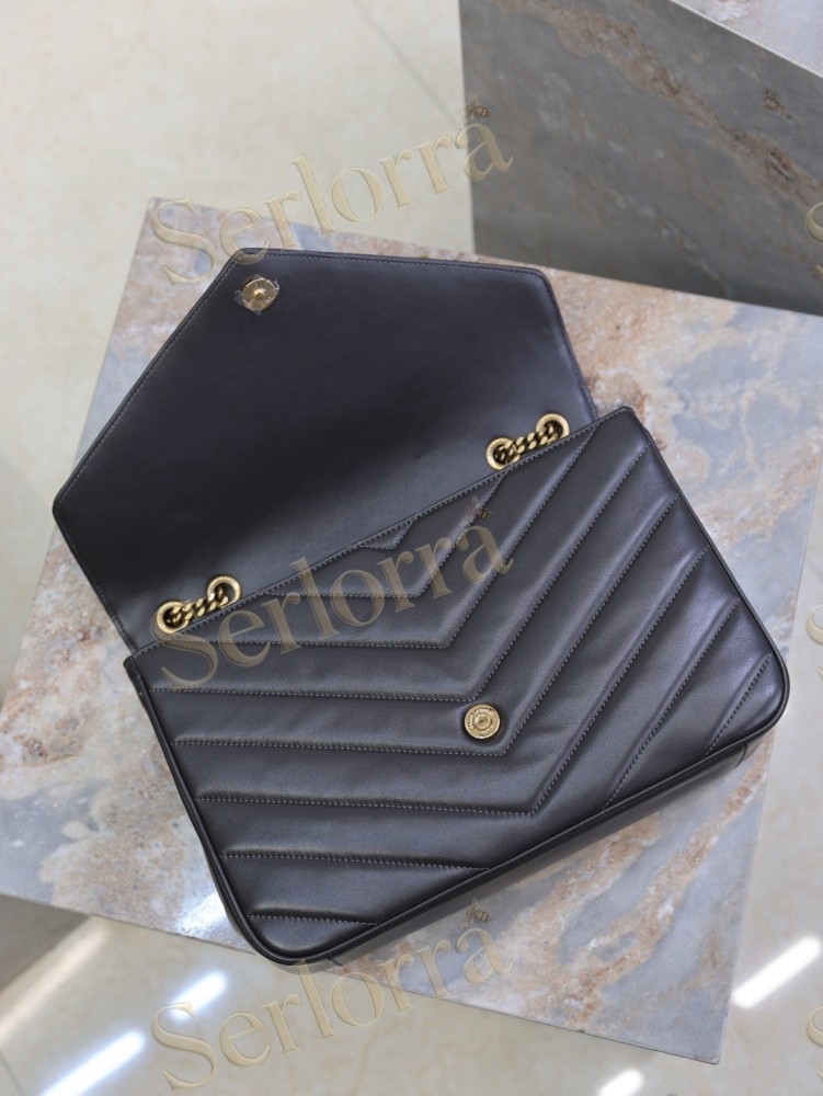 YSL LOULOU MATELASSÉ SUEDE SHOULDER BAG