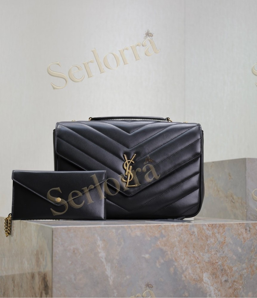 YSL LOULOU MATELASSÉ SUEDE SHOULDER BAG