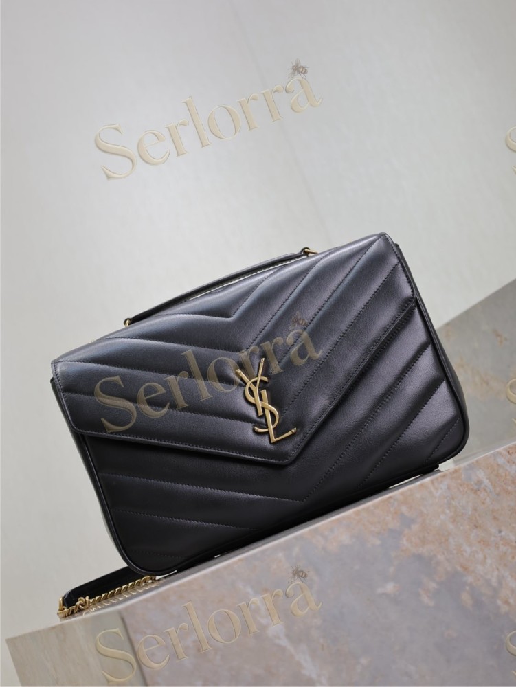 YSL LOULOU MATELASSÉ SUEDE SHOULDER BAG