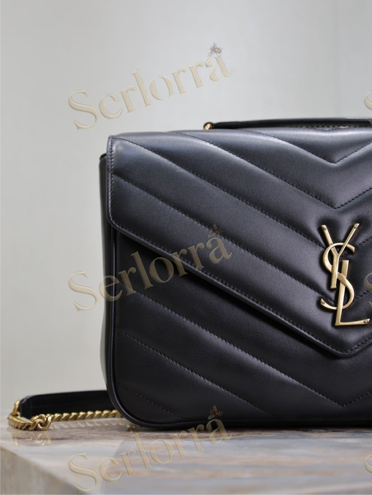 YSL LOULOU MATELASSÉ SUEDE SHOULDER BAG