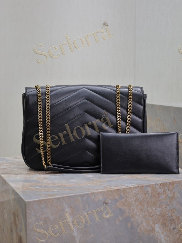 YSL LOULOU MATELASSÉ SUEDE SHOULDER BAG