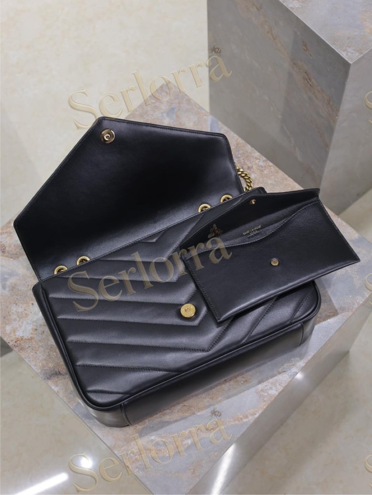YSL LOULOU MATELASSÉ SUEDE SHOULDER BAG