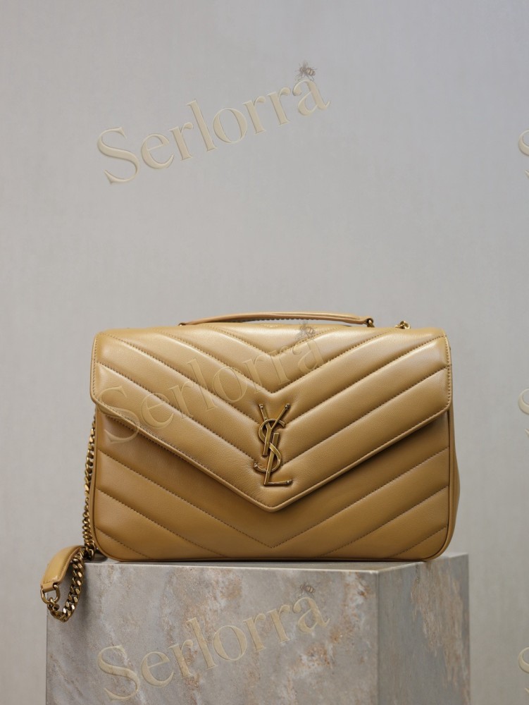 YSL LOULOU MATELASSÉ SUEDE SHOULDER BAG