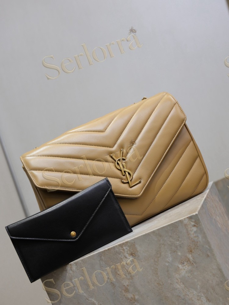 YSL LOULOU MATELASSÉ SUEDE SHOULDER BAG