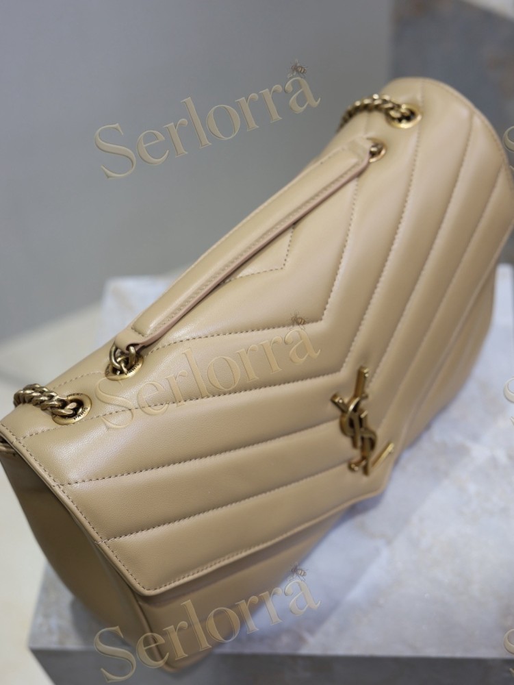YSL LOULOU MATELASSÉ SUEDE SHOULDER BAG