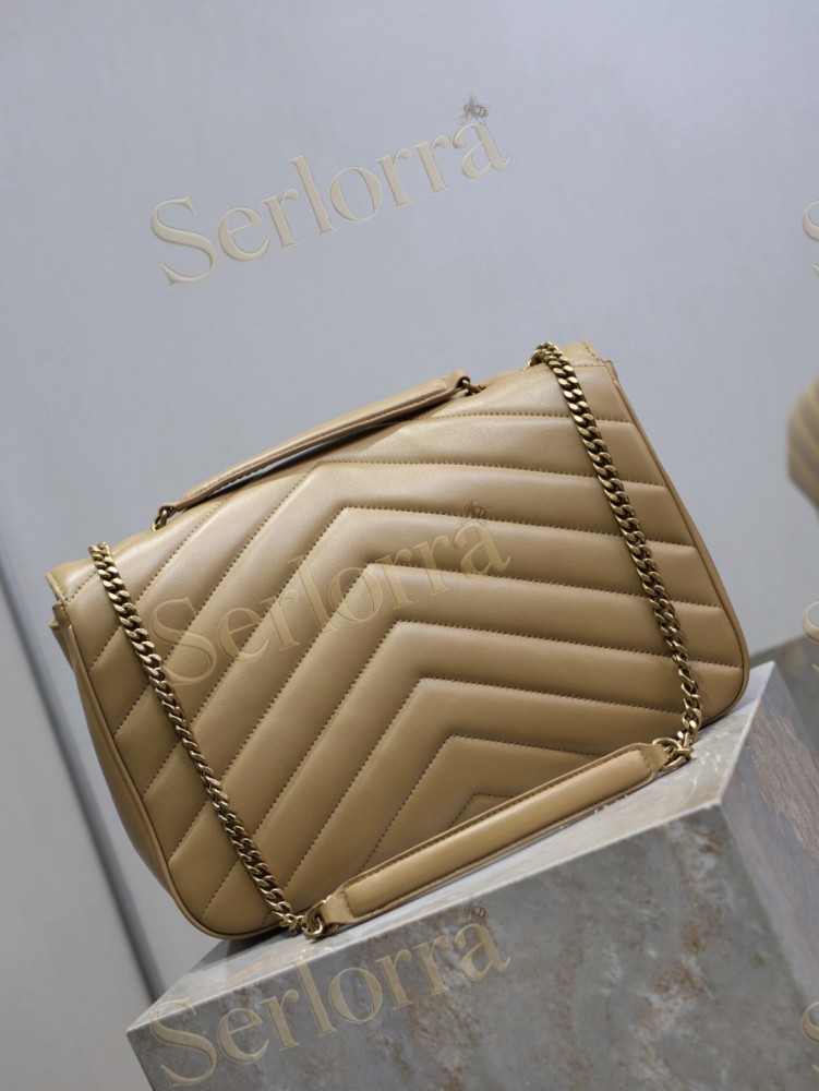 YSL LOULOU MATELASSÉ SUEDE SHOULDER BAG