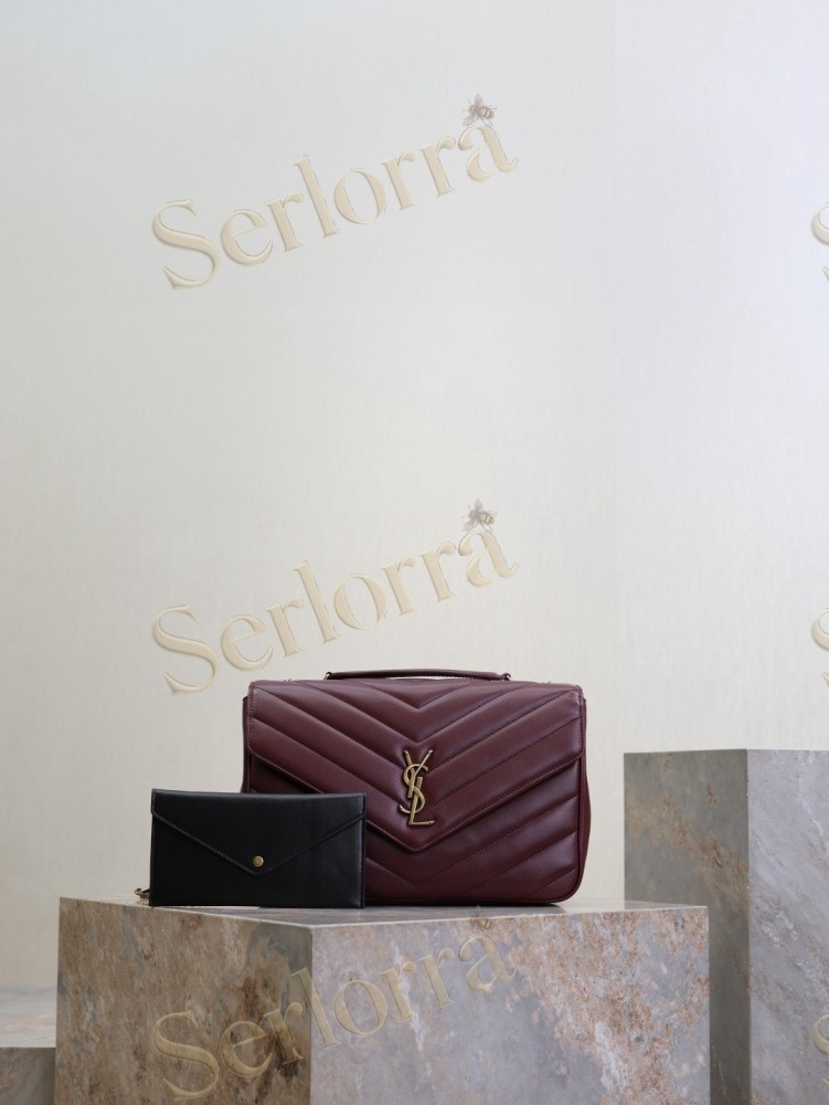 YSL LOULOU MATELASSÉ SUEDE SHOULDER BAG