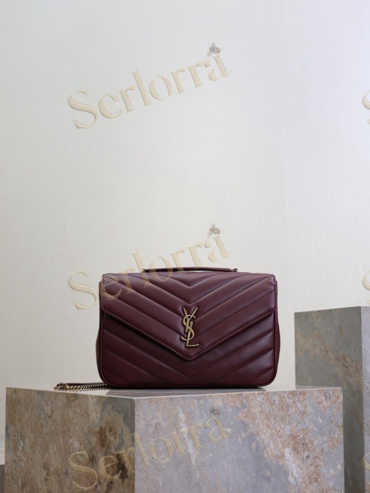 YSL LOULOU MATELASSÉ SUEDE SHOULDER BAG