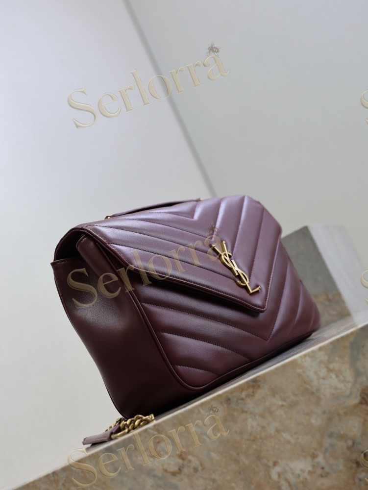 YSL LOULOU MATELASSÉ SUEDE SHOULDER BAG