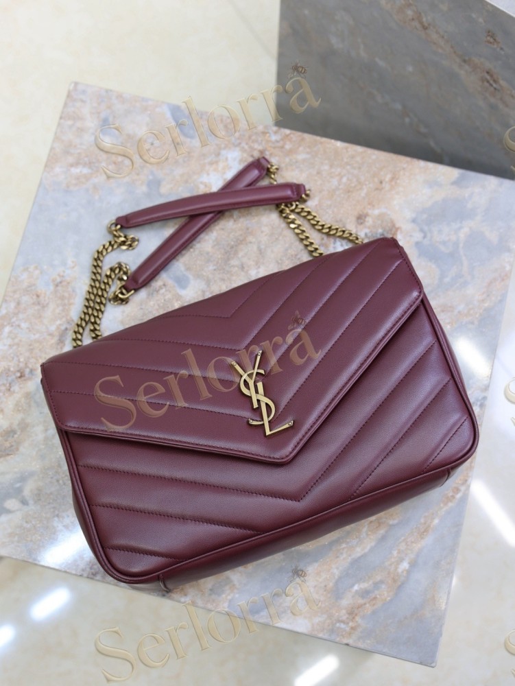 YSL LOULOU MATELASSÉ SUEDE SHOULDER BAG