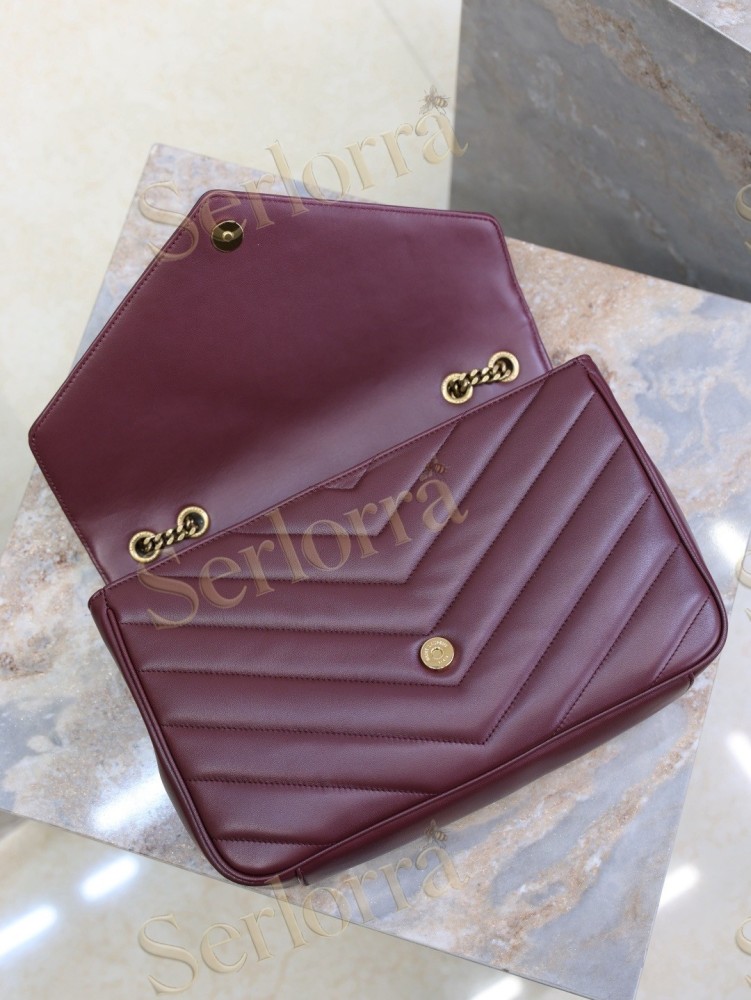 YSL LOULOU MATELASSÉ SUEDE SHOULDER BAG