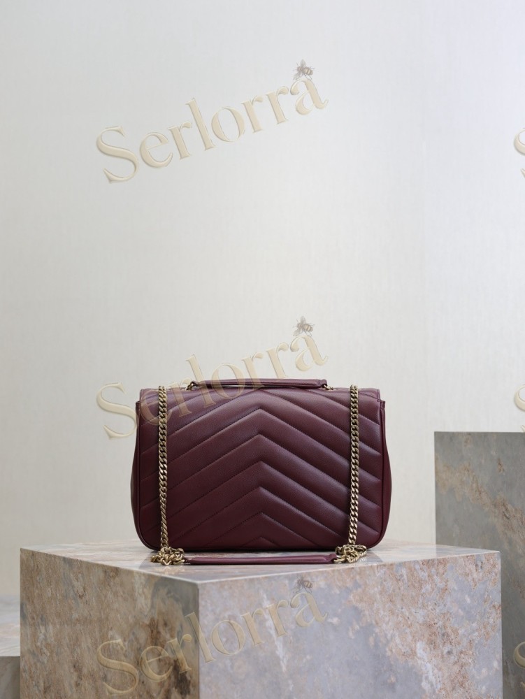 YSL LOULOU MATELASSÉ SUEDE SHOULDER BAG