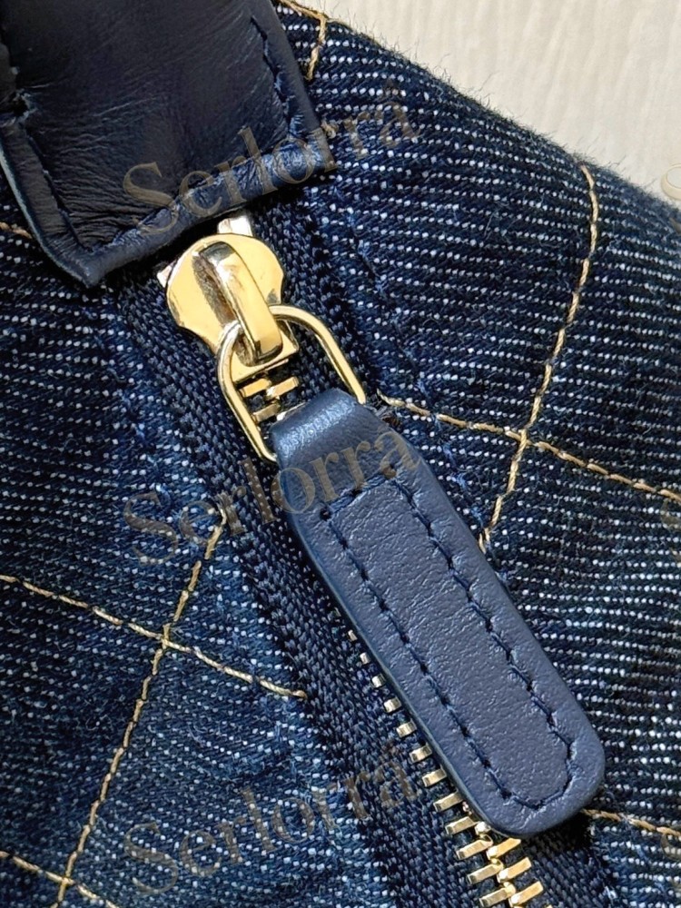 CHANEL MASTER QUILTED DARK DENIM HOBO SHOULDER BAG