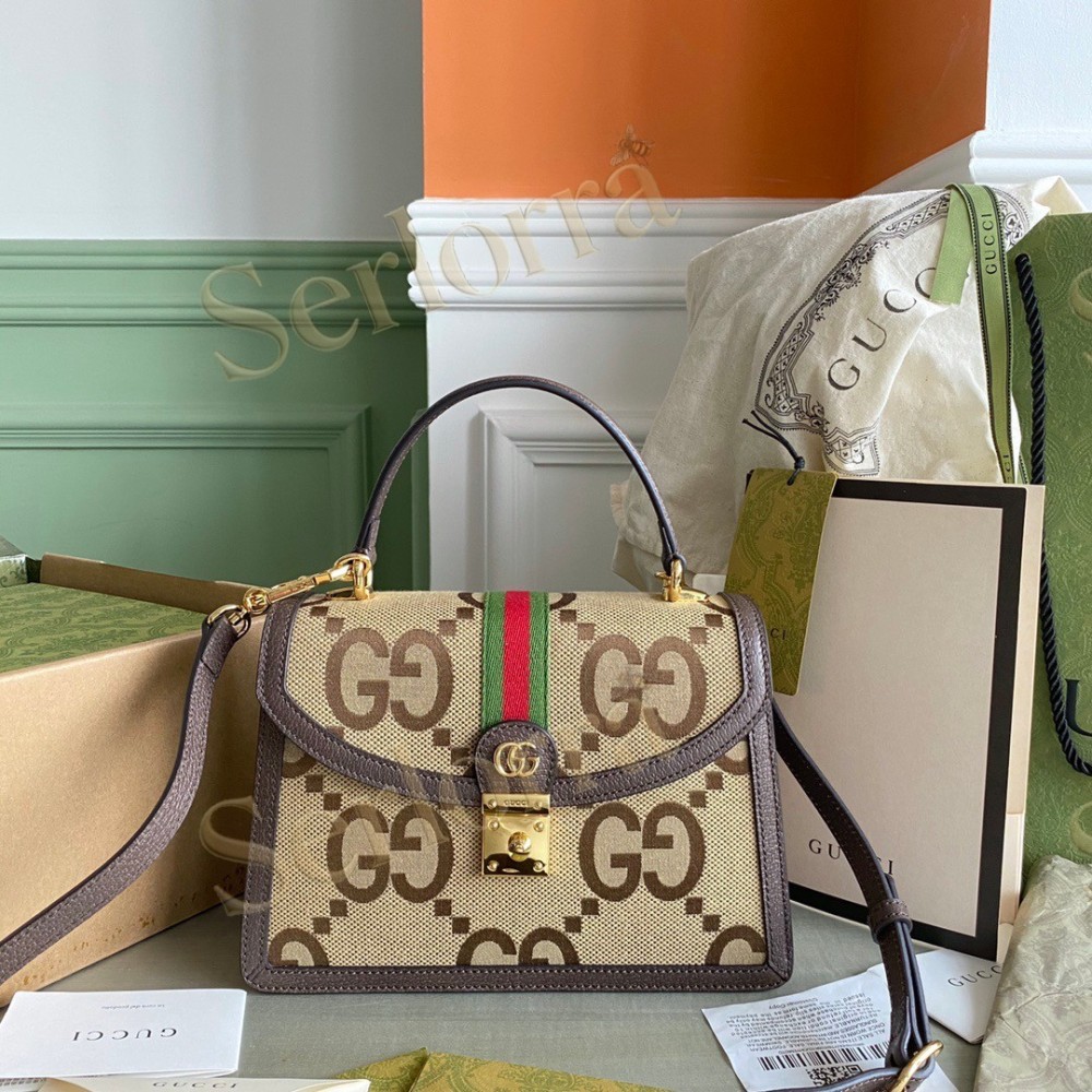 GUCCI GG SUPREME OPHIDIA MINI TOP HANDLE BAG