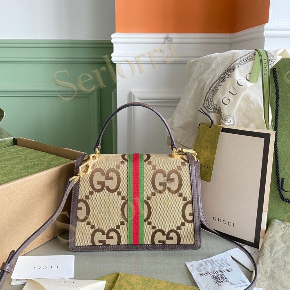 GUCCI GG SUPREME OPHIDIA MINI TOP HANDLE BAG