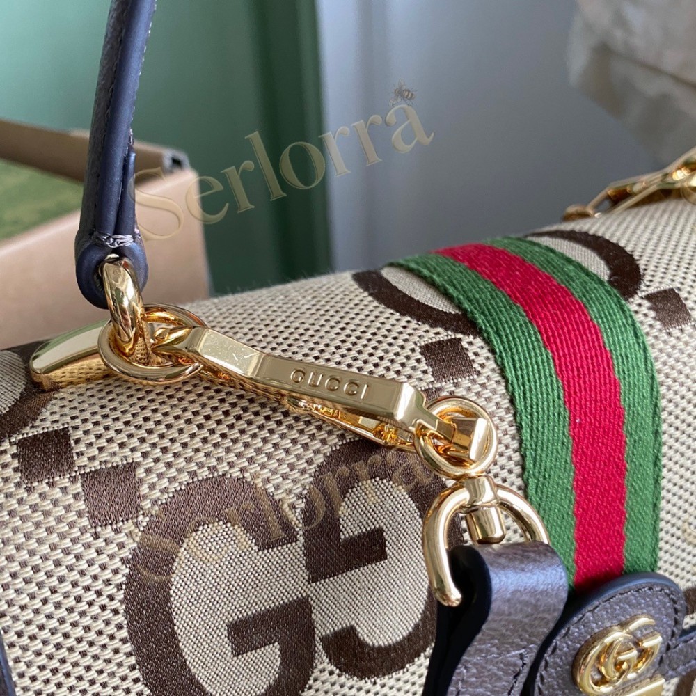 GUCCI GG SUPREME OPHIDIA MINI TOP HANDLE BAG