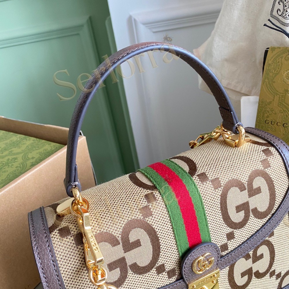 GUCCI GG SUPREME OPHIDIA MINI TOP HANDLE BAG