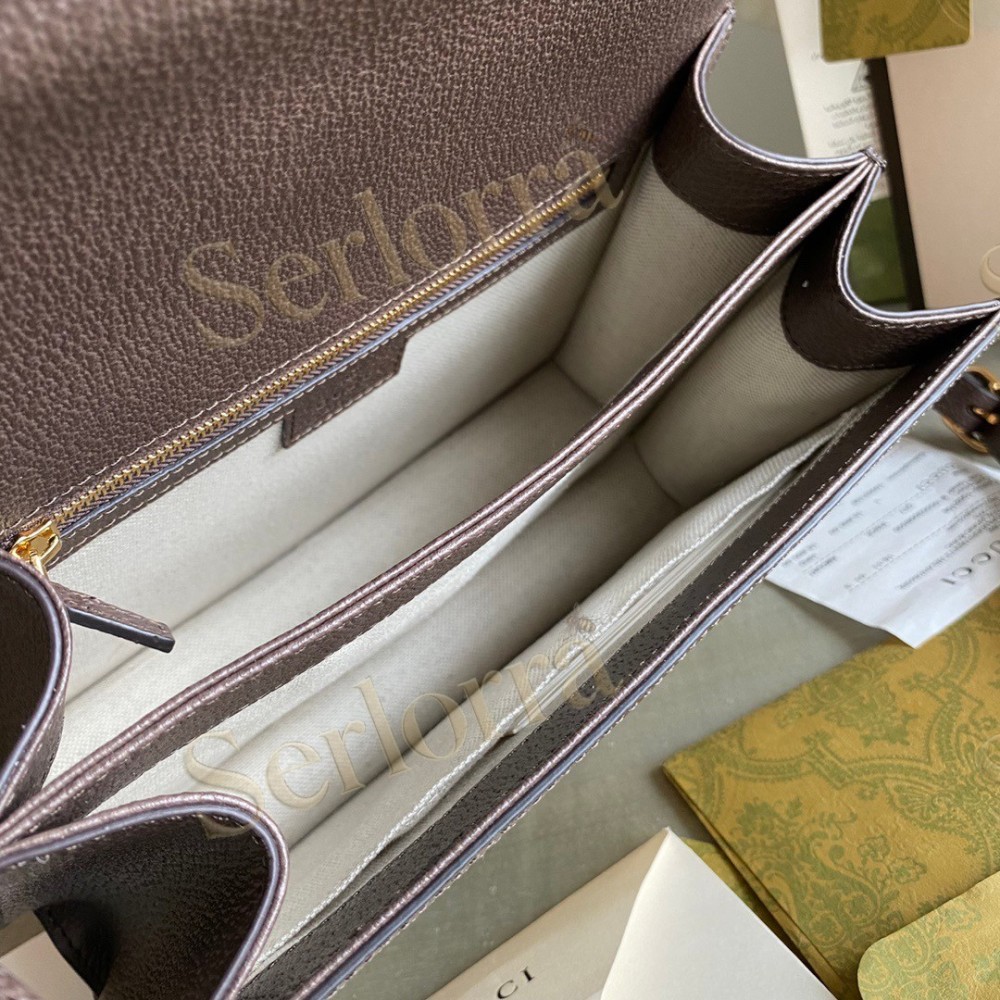 GUCCI GG SUPREME OPHIDIA MINI TOP HANDLE BAG