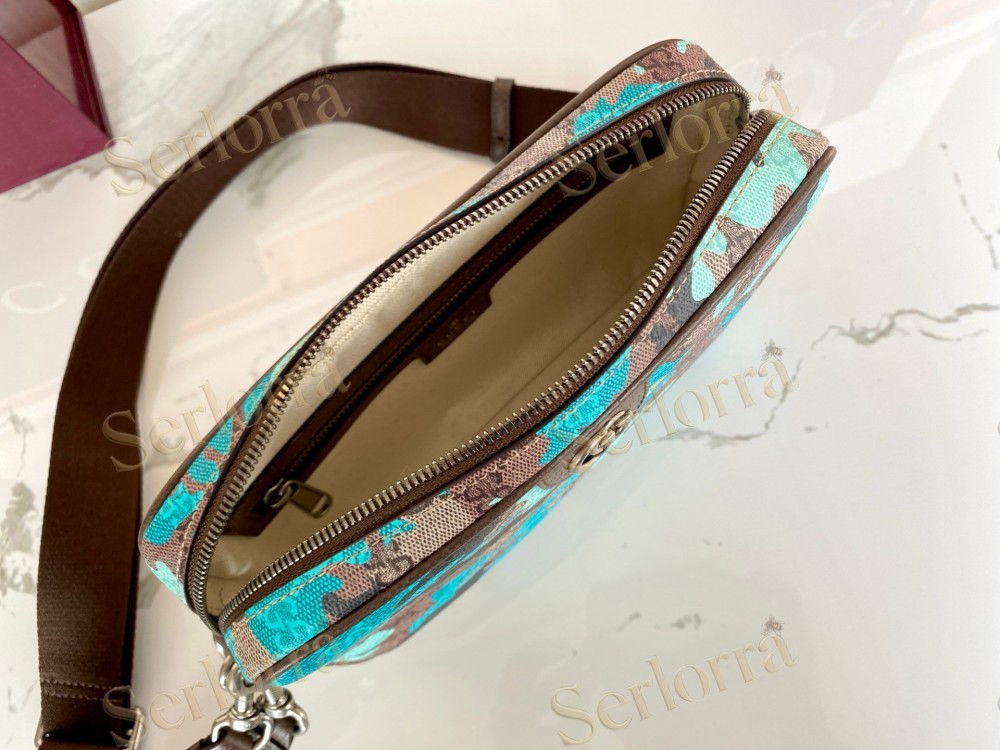 GUCCI OPHIDIA CAMOUFLAGE MESSENGER BAG