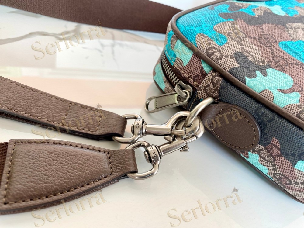 GUCCI OPHIDIA CAMOUFLAGE MESSENGER BAG
