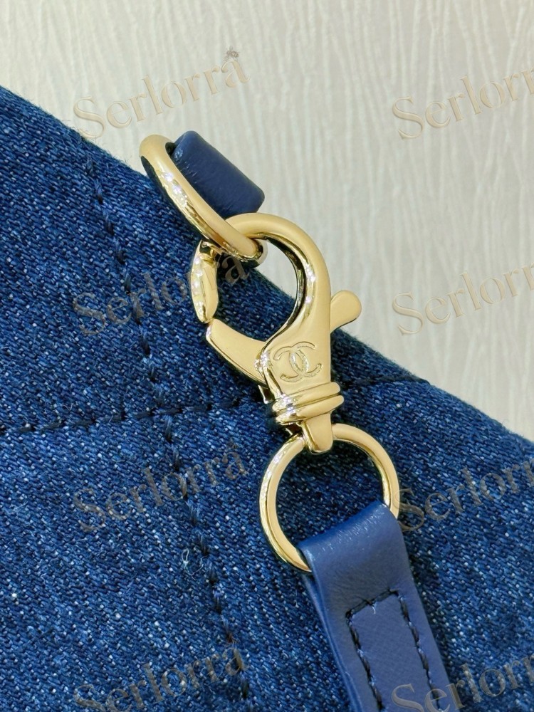 MASTER CHANEL RAFFIA DENIM SHOPPING TOTE