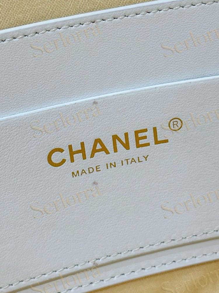 CHANEL MASTER SMALL RAFFIA WHITE LEATHER SHOPPING TOTE
