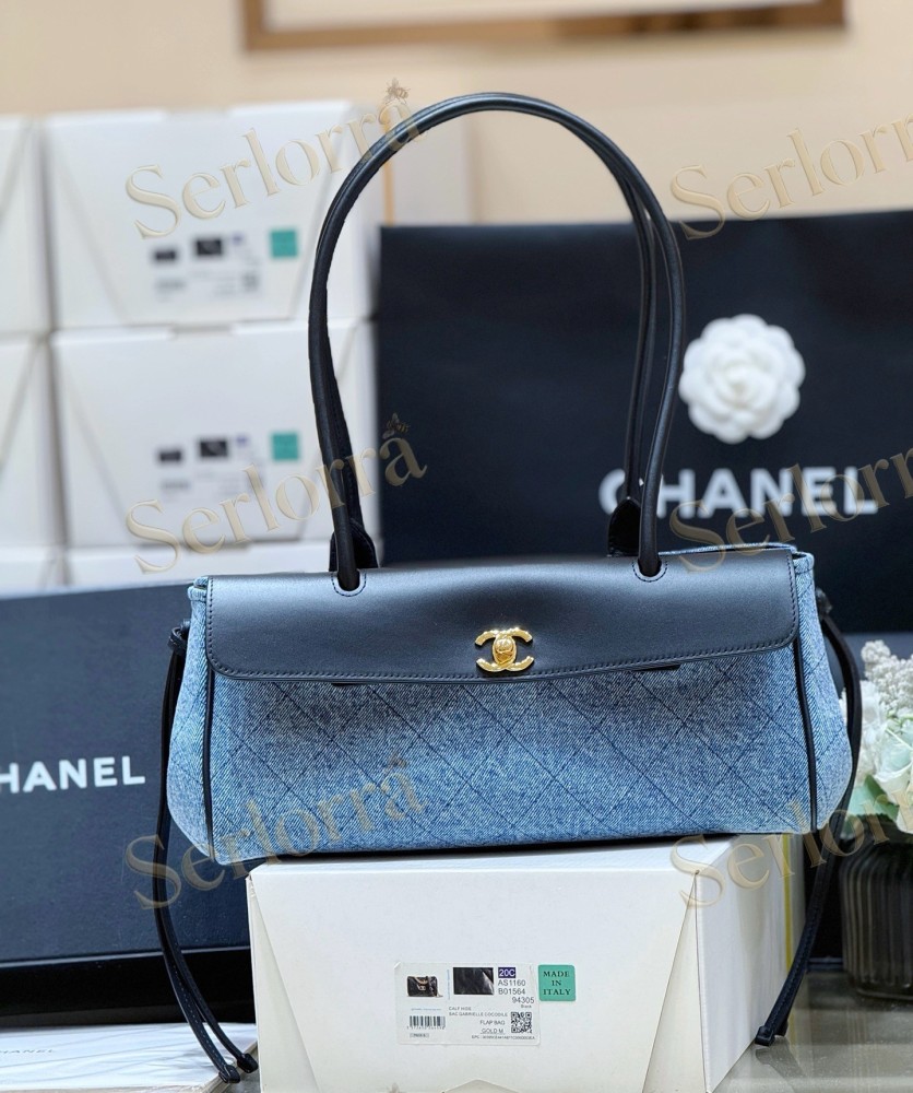 CHANEL MASTER DENIM LEATHER SHOULDER BAG 26S