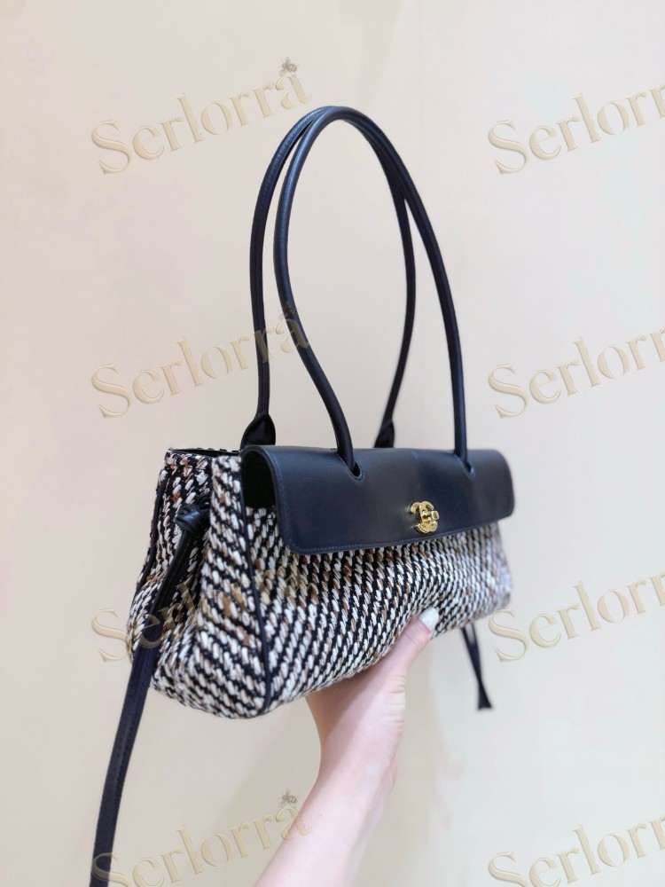 CHANEL MASTER TWEED LEATHER SHOULDER BAG