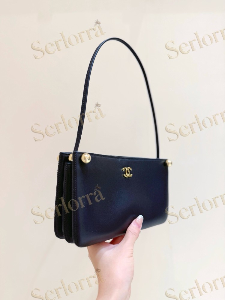 CHANEL MASTER BLACK HAAS LEATHER SHOULDER BAG
