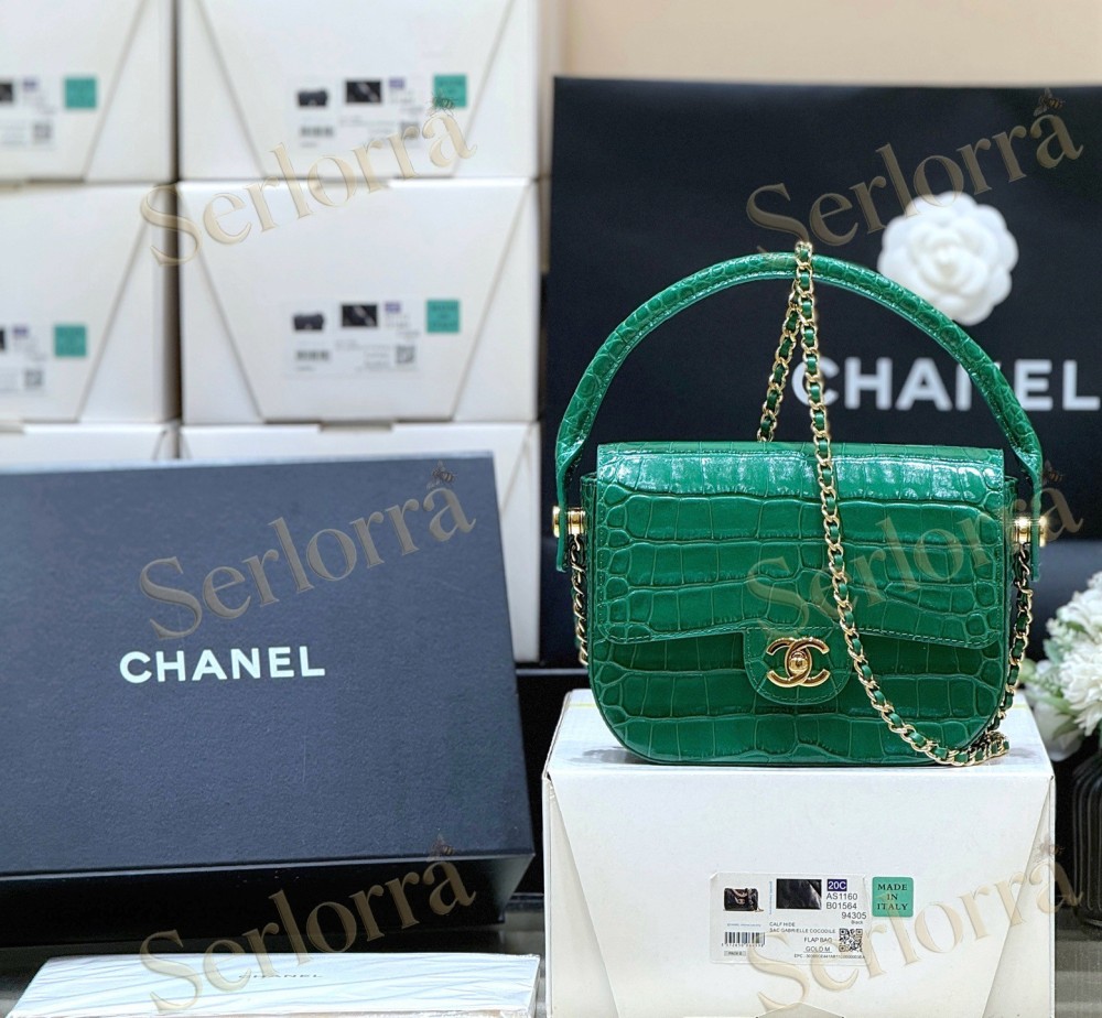 CHANEL MASTER GREEN CROCODILE NUOVA IMPALA FLAP BAG
