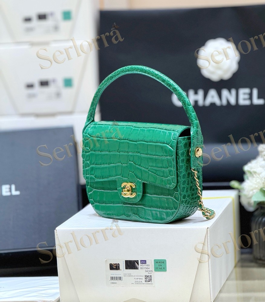 CHANEL MASTER GREEN CROCODILE NUOVA IMPALA FLAP BAG