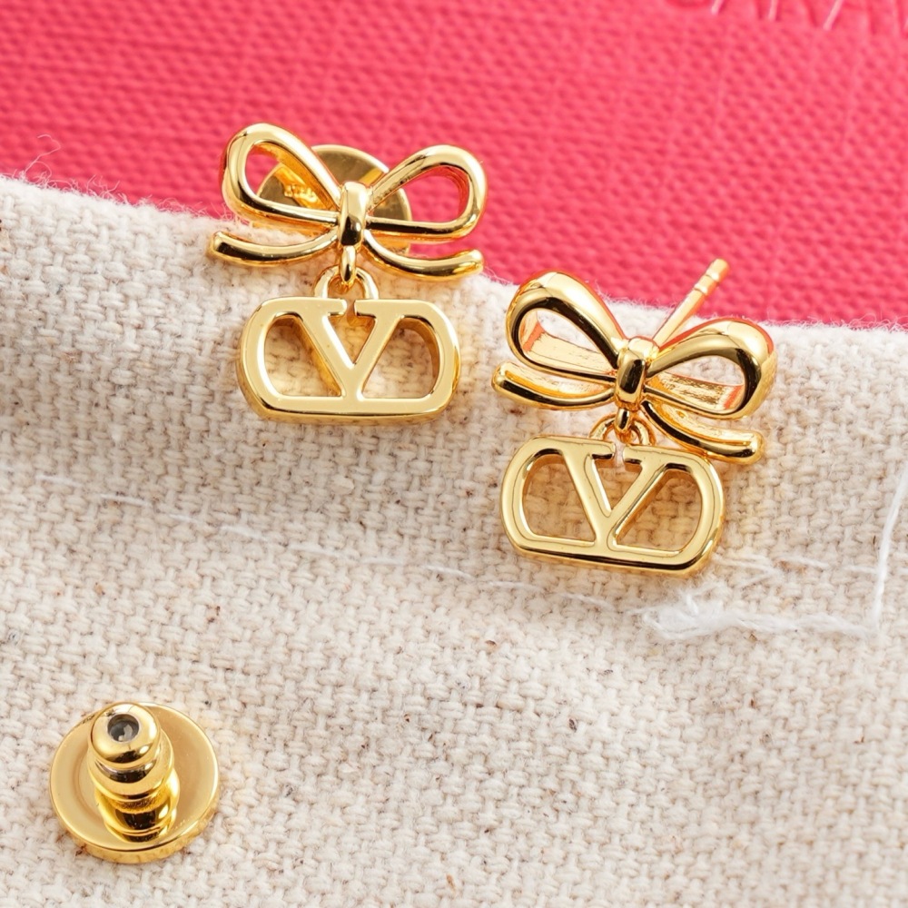VALENTINO BOW VLOGO EARRINGS