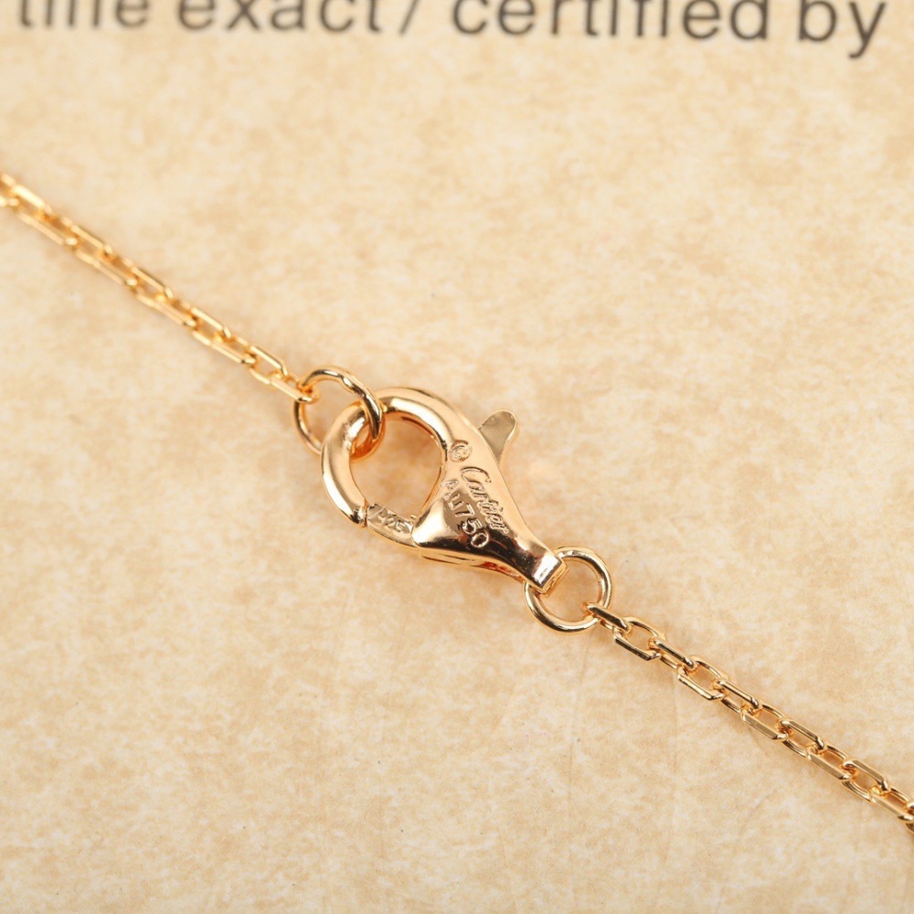 CARTIER PINK STONE MOON PENDANT NECKLACE FULL SET
