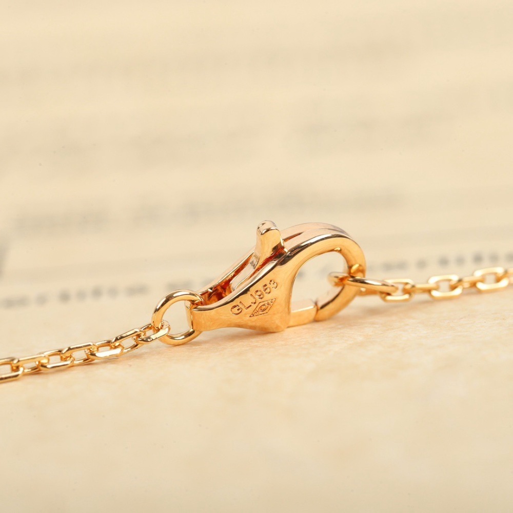 CARTIER PINK STONE MOON PENDANT NECKLACE FULL SET