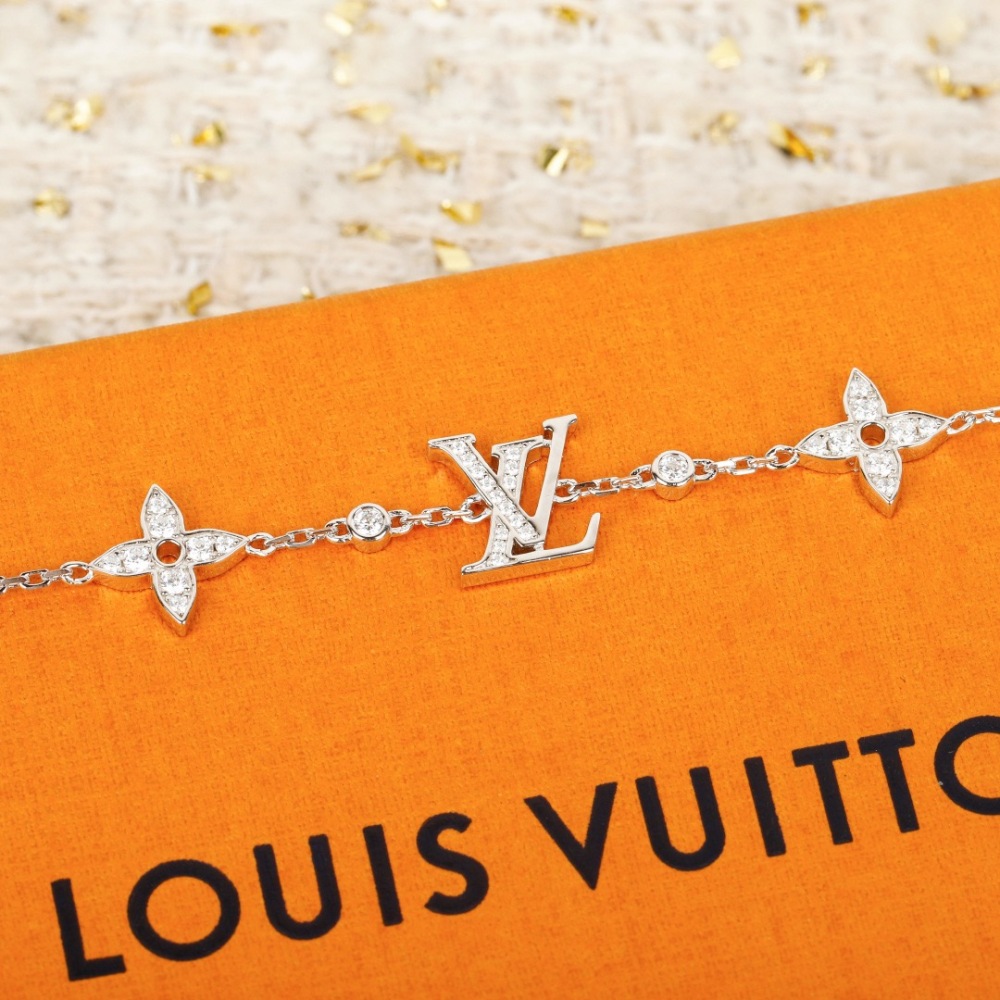 LV SILVER CRYSTAL MULTI MONOGRAM CHARM BRACELET