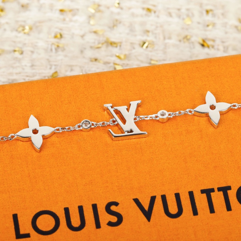 LV SILVER CRYSTAL MULTI MONOGRAM CHARM BRACELET