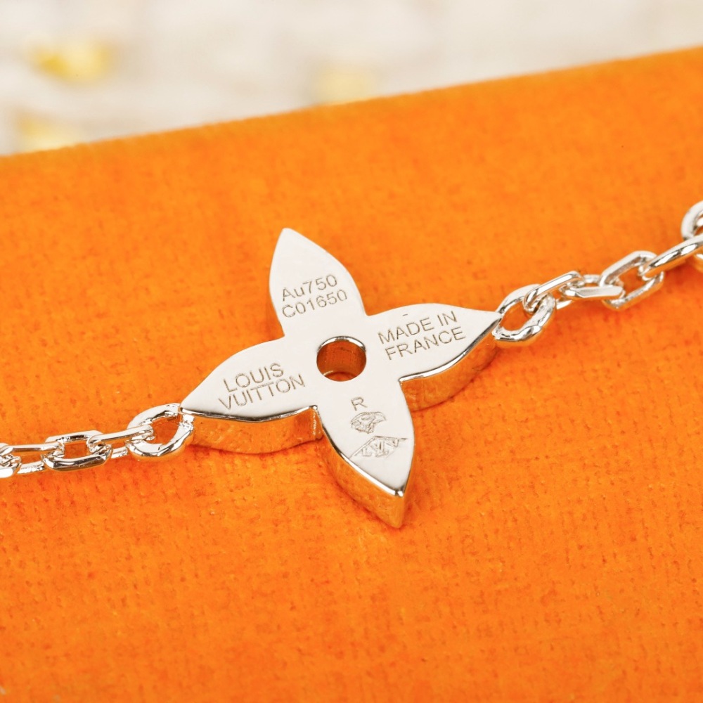 LV SILVER CRYSTAL MULTI MONOGRAM CHARM BRACELET