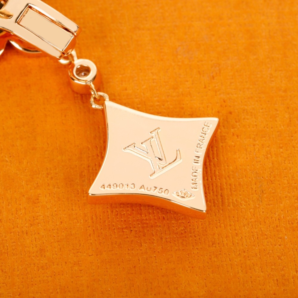 LV ROSE GOLD CRYSTAL FLOWER MOTHER-OF-PEARL CLIP ON DROP EARRINGS